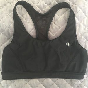 Black Champion Compression Sports Bra w ventedback